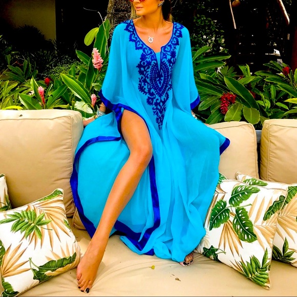 turquoise caftan